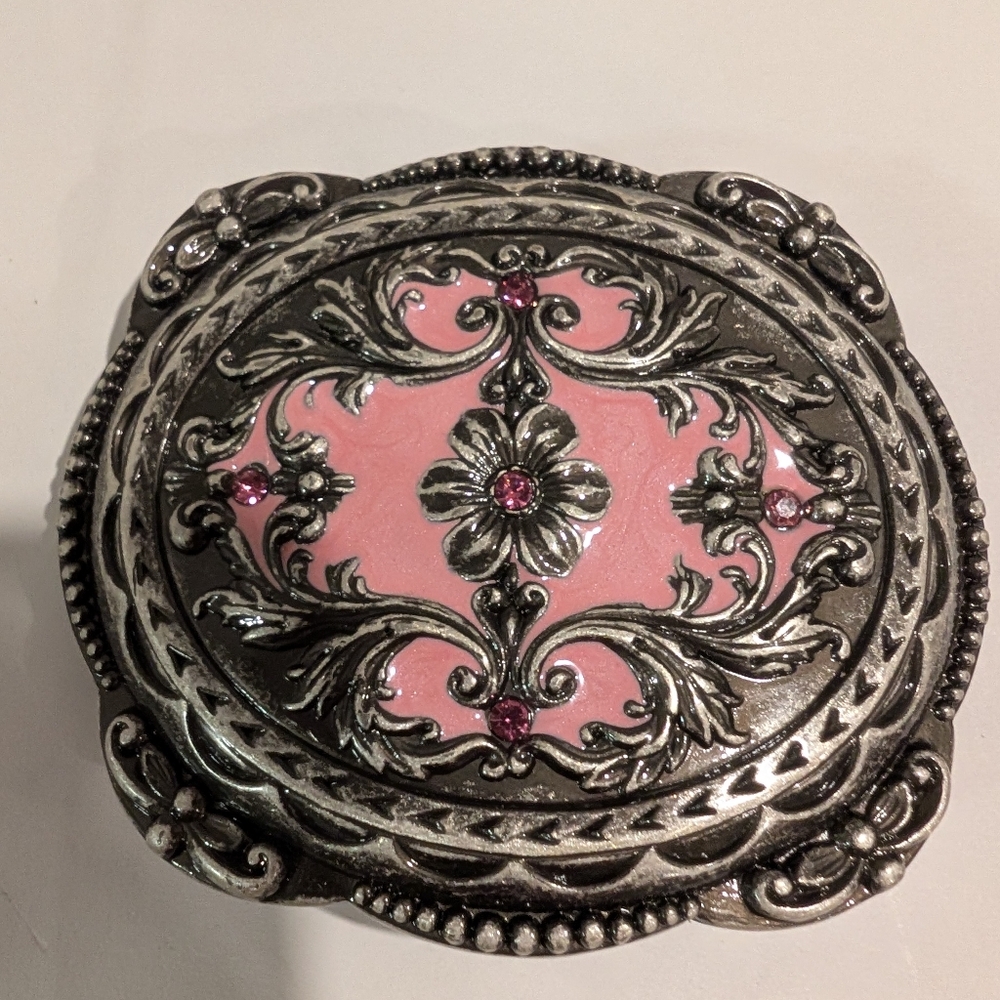 Belt Buckle Western Cowgirl Pink Flowers Fashion Style